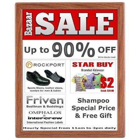 M&T Displays Opti Frame 8 in. X 10 in. Poster Sze 0.55 in. Wood Effect Color Profile, Mitred Corner, w/Bck Spprt UCP145W100x2990